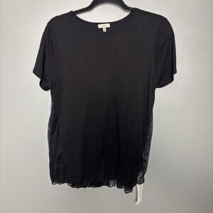 CLU Women’s Black Lace Top Shirt Medium Made In USA RealReal Designer